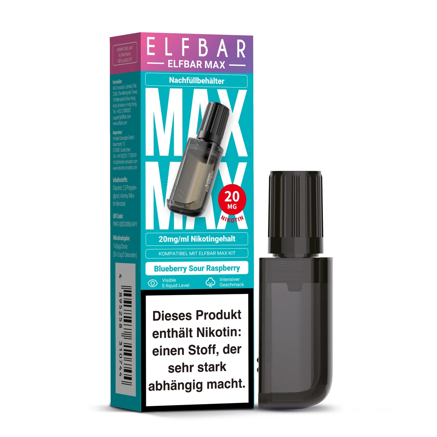 Elfbar Max Pod - Blueberry Sour Raspberry - 20mg/ml
