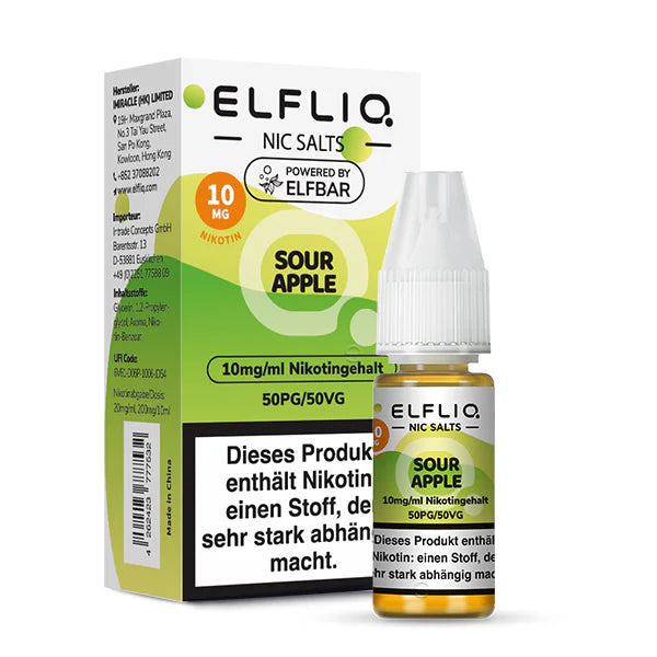Elfliq - Sour Apple - Nikotinsalz Liquid 10mg/ml