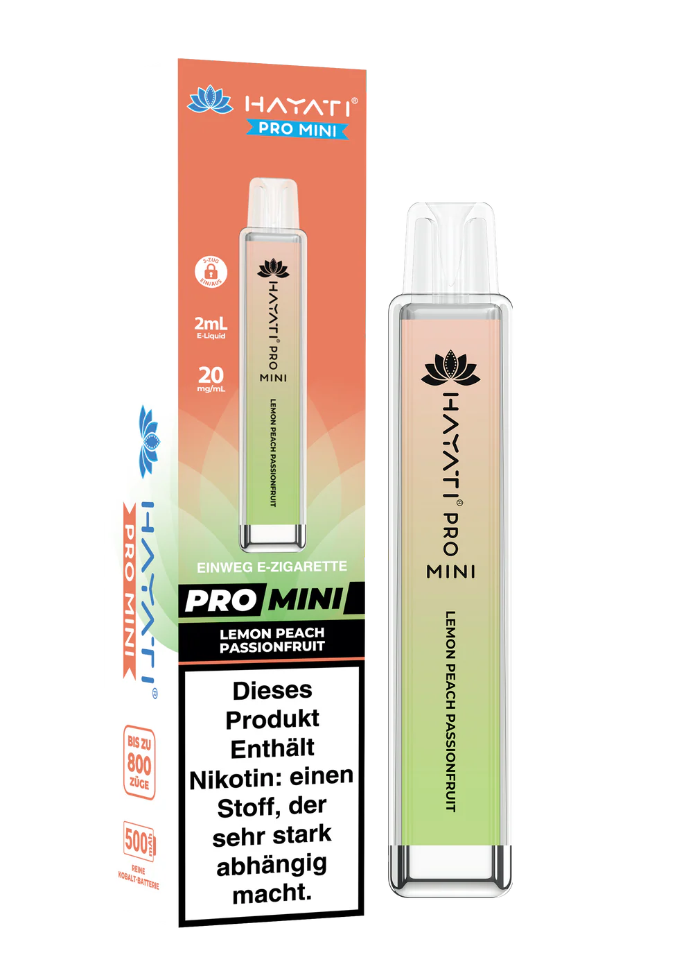 Hayati Pro Mini 800 - Lemon Peach Passionfruit - 20mg/ml