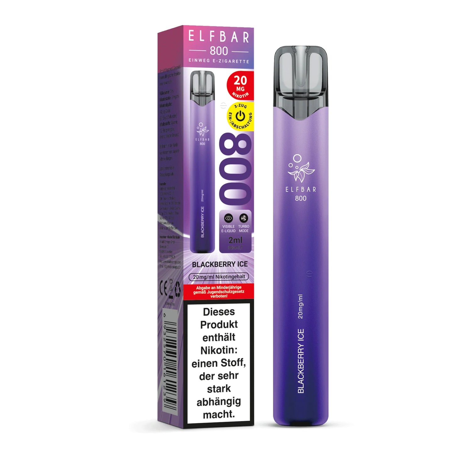Elfbar 800 - Blackberry Ice - 20mg/ml