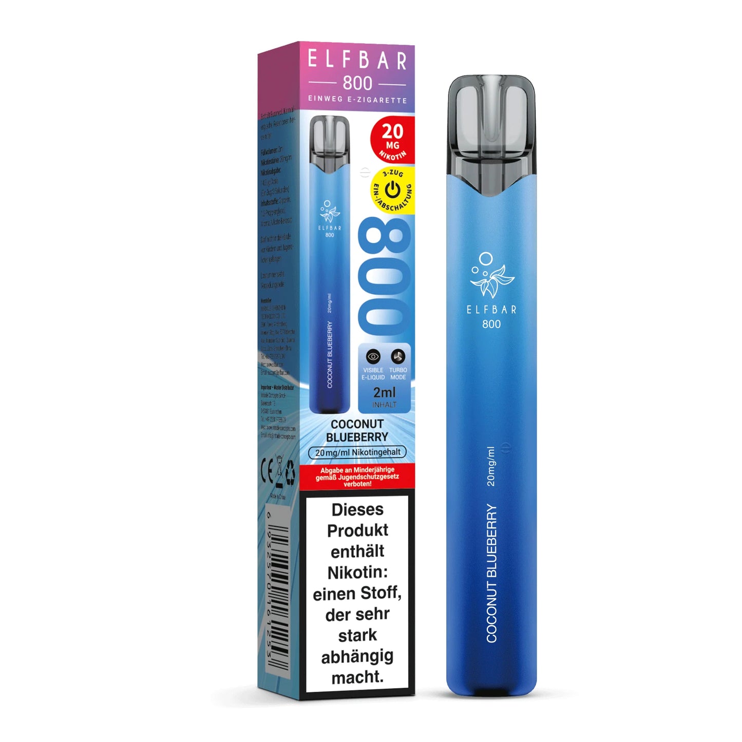 Elfbar 800 - Coconut Blueberry - 20mg/ml