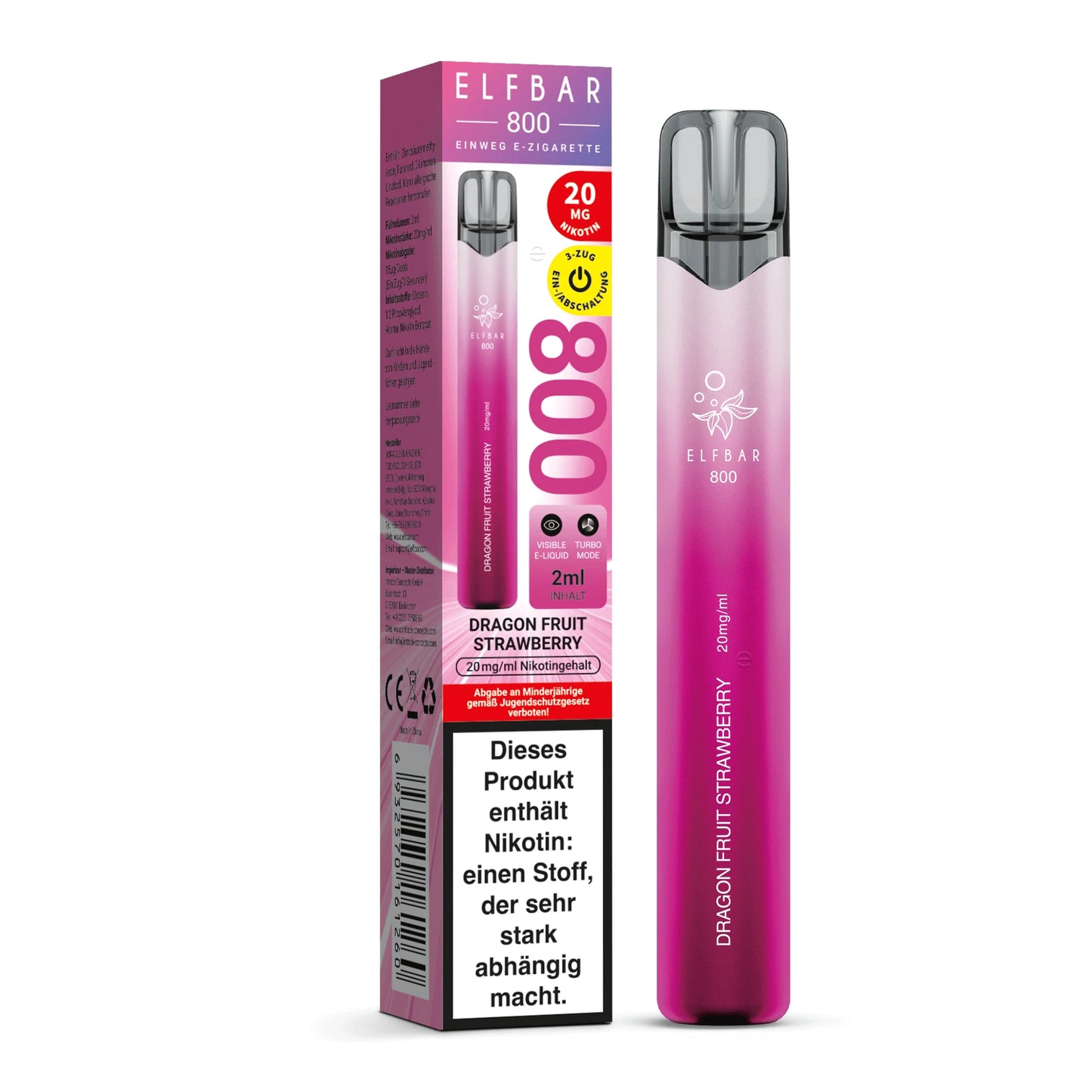 Elfbar 800 - Dragon Fruit Strawberry - 20mg/ml