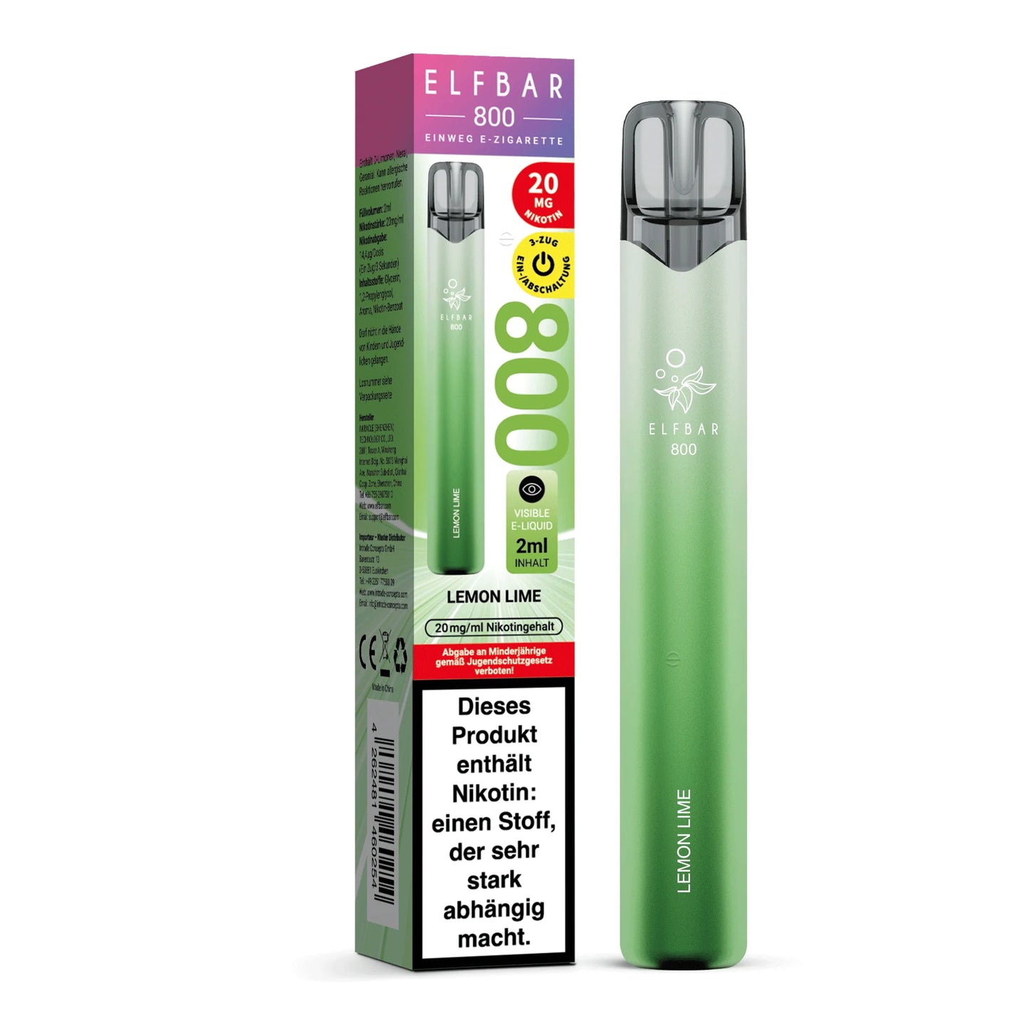Elfbar 800 - Lemon Lime - 20mg/ml