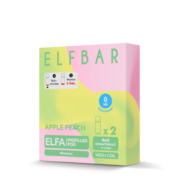 Elfbar Elfa Pod - Apple Peach - Nikotinfrei, 2 Stück