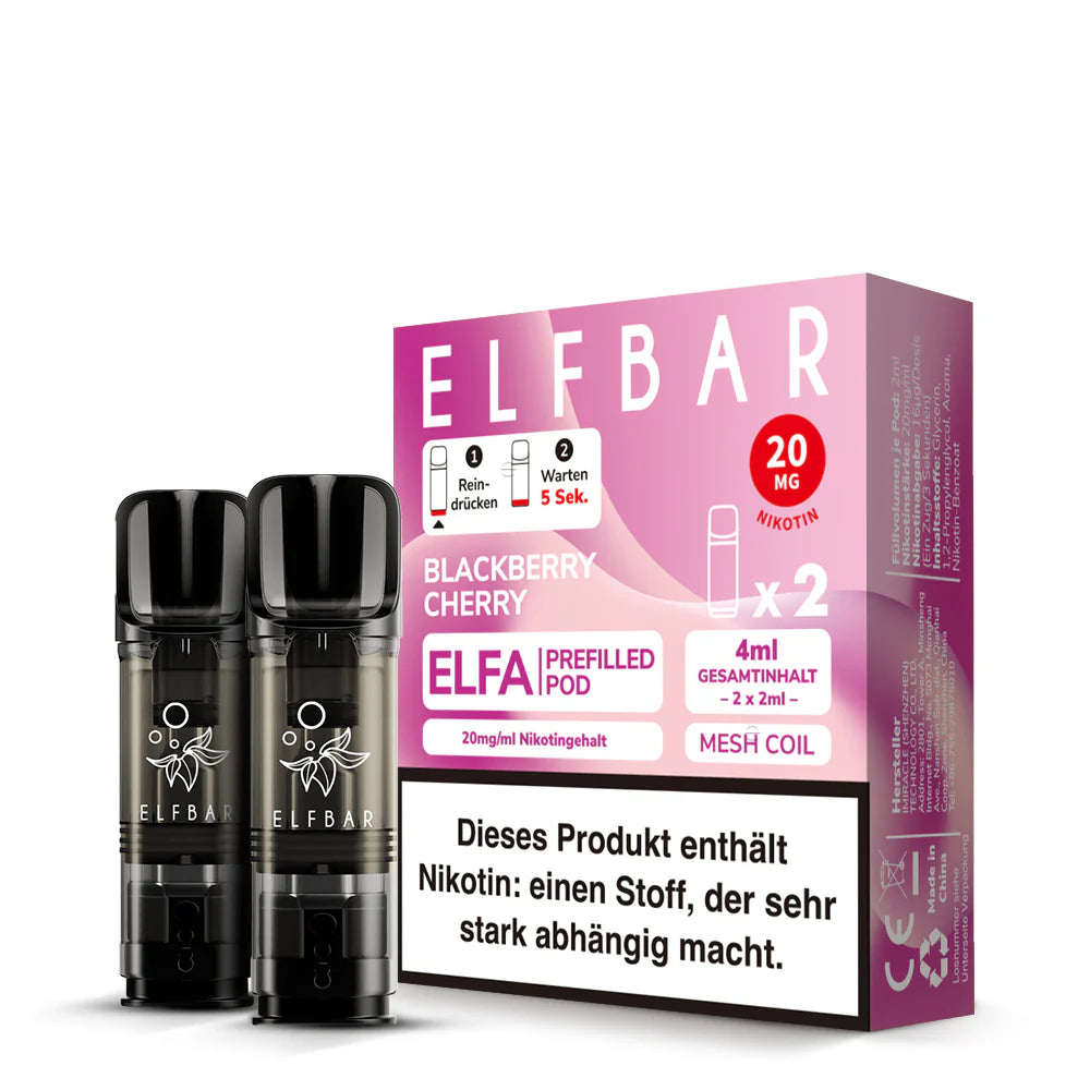 Elfbar Elfa Pod - Blackberry Cherry - 20mg/ml, 2 Stück