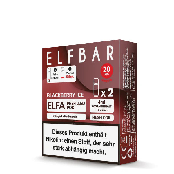 Elfbar Elfa Pod - Blackberry Ice - 20mg/ml, 2 Stück
