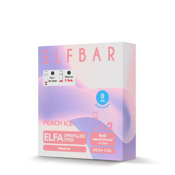 Elfbar Elfa Pod - Peach Ice - Nikotinfrei, 2 Stück