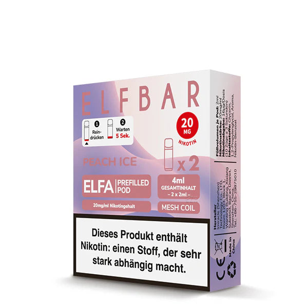 Elfbar Elfa Pod - Peach Ice - 20mg/ml, 2 Stück