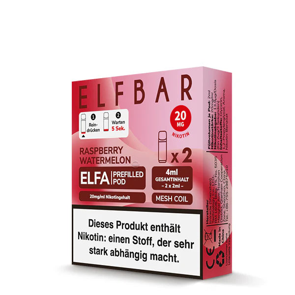 Elfbar Elfa Pod - Raspberry Watermelon - 20mg/ml, 2 Stück
