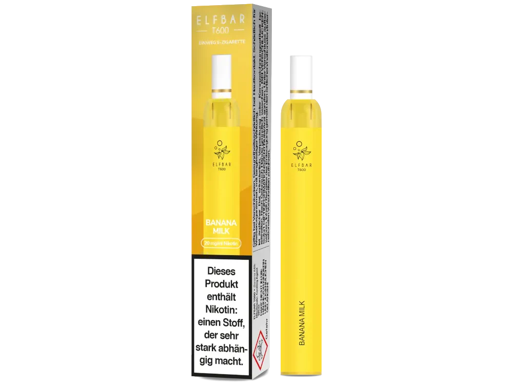 Elfbar T600 - Banana Milk - 20mg/ml, 2 ml