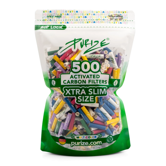 Purize - Xtra Slim Size 6mm Aktivkohlefilter - Multicolor, 500 Stück