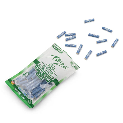 Purize - Xtra Slim Size 6mm Aktivkohlefilter - Blau, 50 Stück