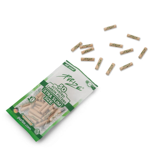 Purize - Xtra Slim Size 6mm Aktivkohlefilter - Organic, 50 Stück