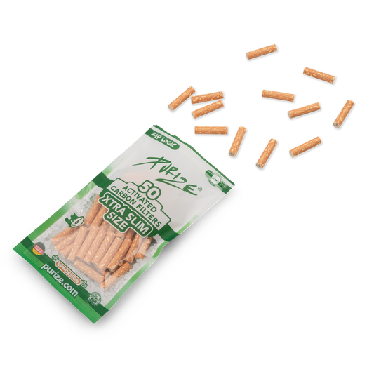 Purize - Xtra Slim Size 6mm Aktivkohlefilter - Spy, 50 Stück