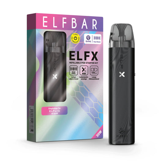 Elfbar ELFX - Refillable Pod Kit - Schwarz, 2ml