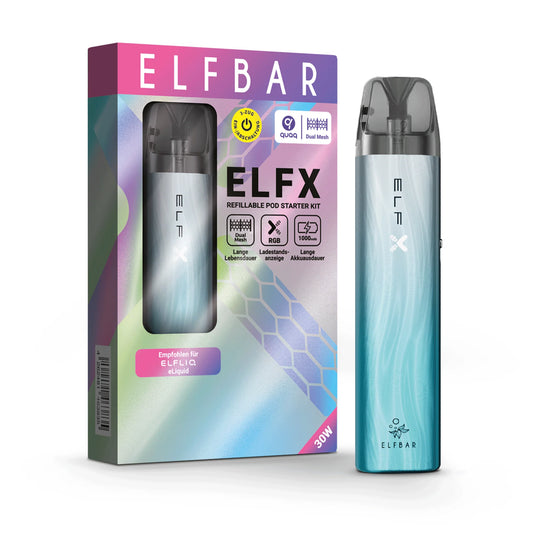 Elfbar ELFX - Refillable Pod Kit - Silver Blue, 2ml