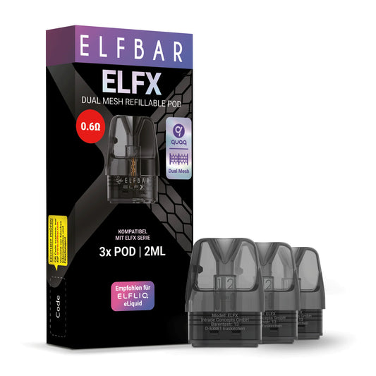 Elfbar ELFX Leerpods 0,6 Ohm, 3 Stück
