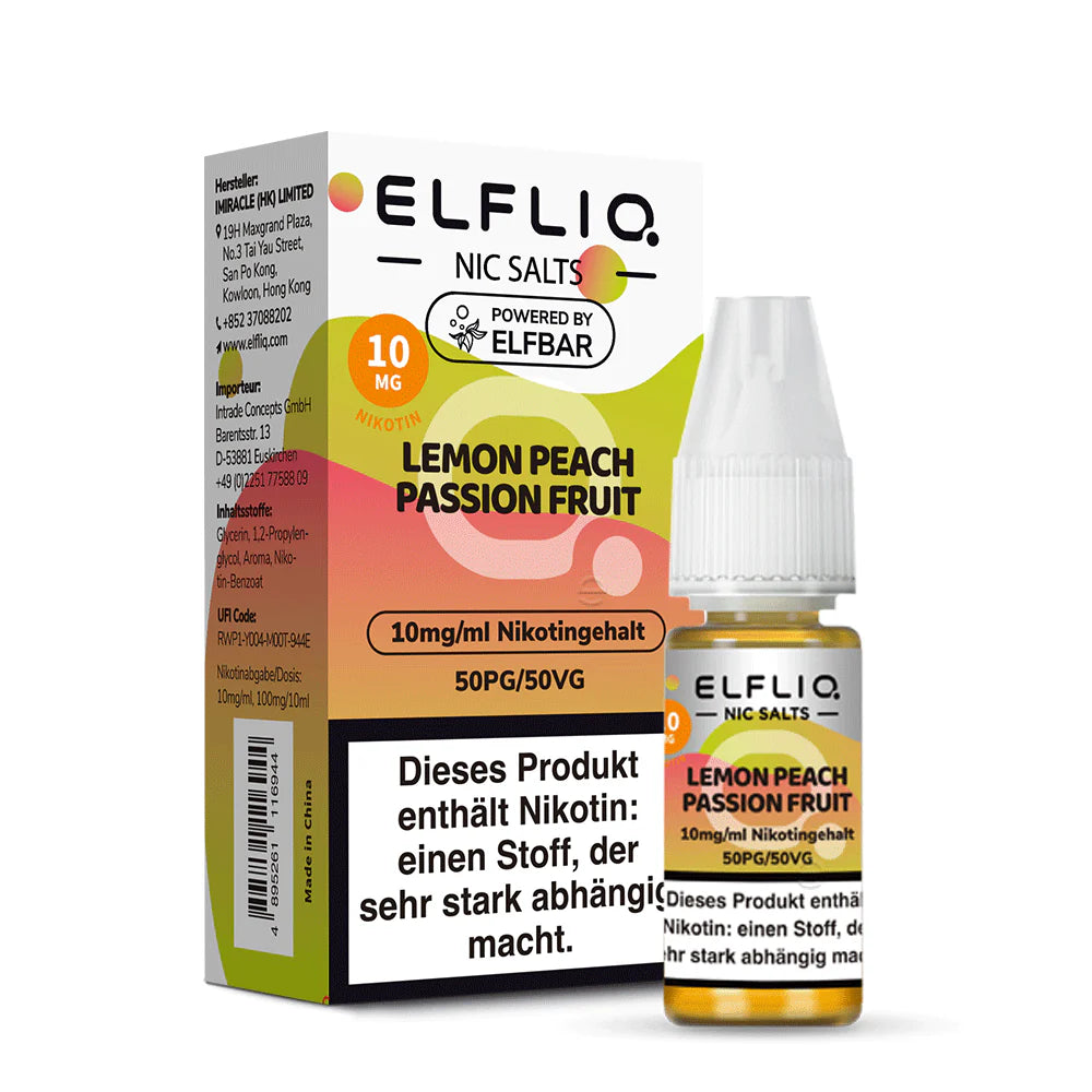 Elfliq - Lemon Peach Passion Fruit - Nikotinsalz Liquid 10mg/ml