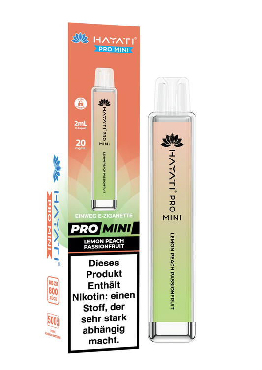 Hayati Pro Mini 800 - Lemon Peach Passionfruit - 20mg/ml