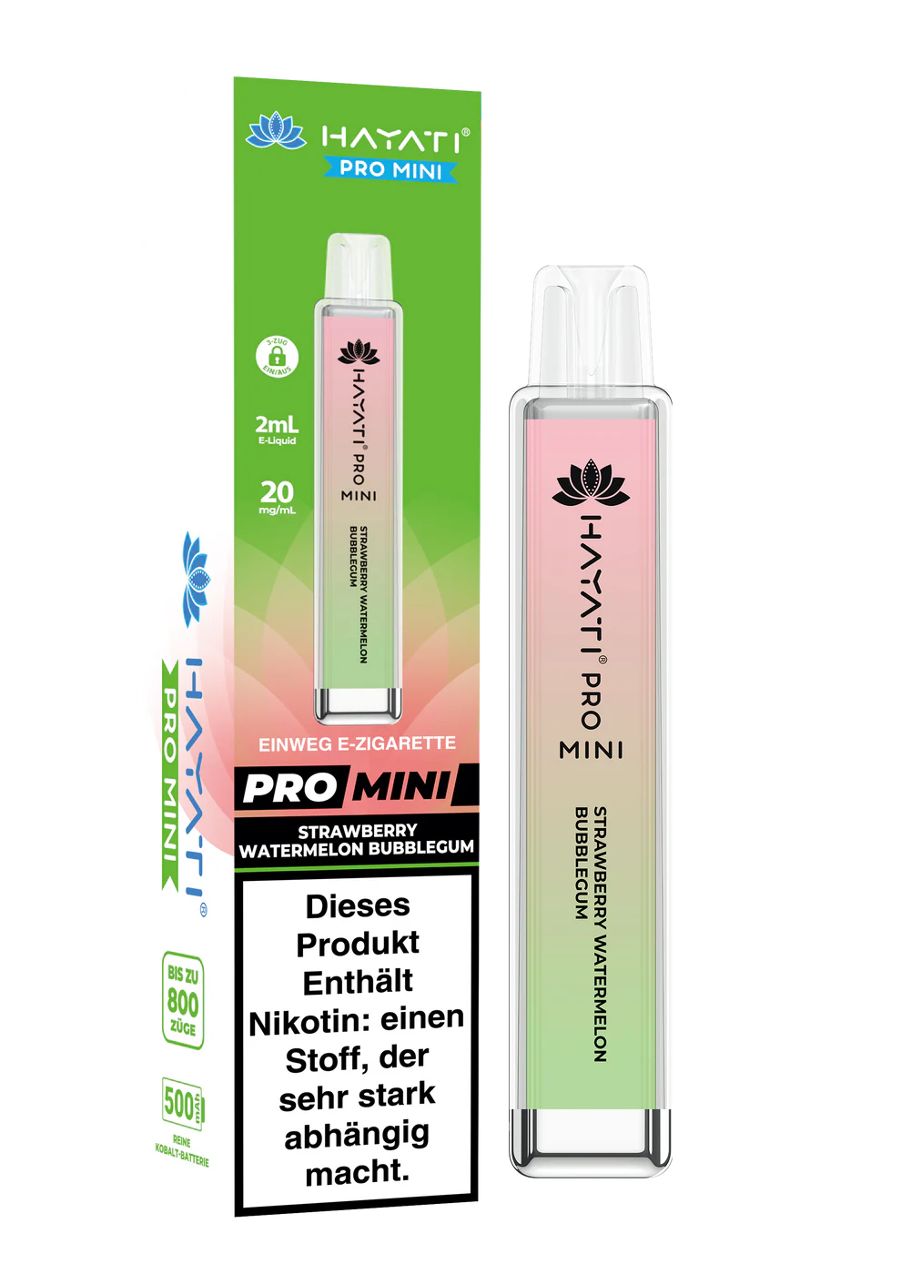 Hayati Pro Mini 800 - Strawberry Watermelon Bubblegum - 20mg/ml