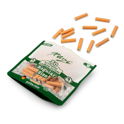 Purize - Regular Size 9mm Aktivkohlefilter - Spy, 50 Stück