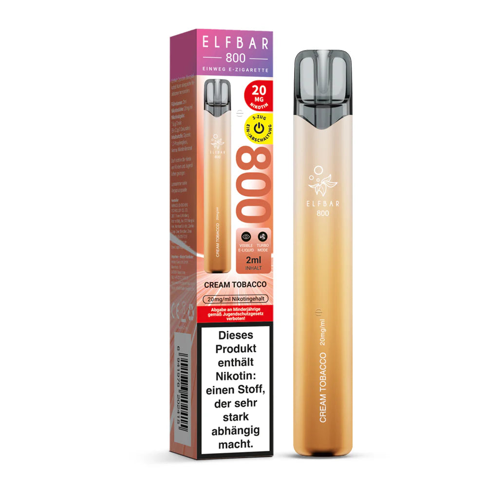 Elfbar 800 - Cream Tobacco - 20mg/ml
