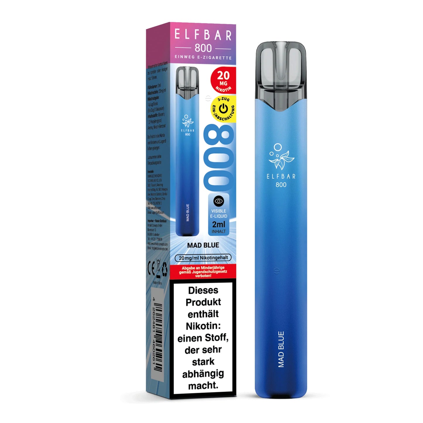 Elfbar 800 - Mad Blue - 20mg/ml