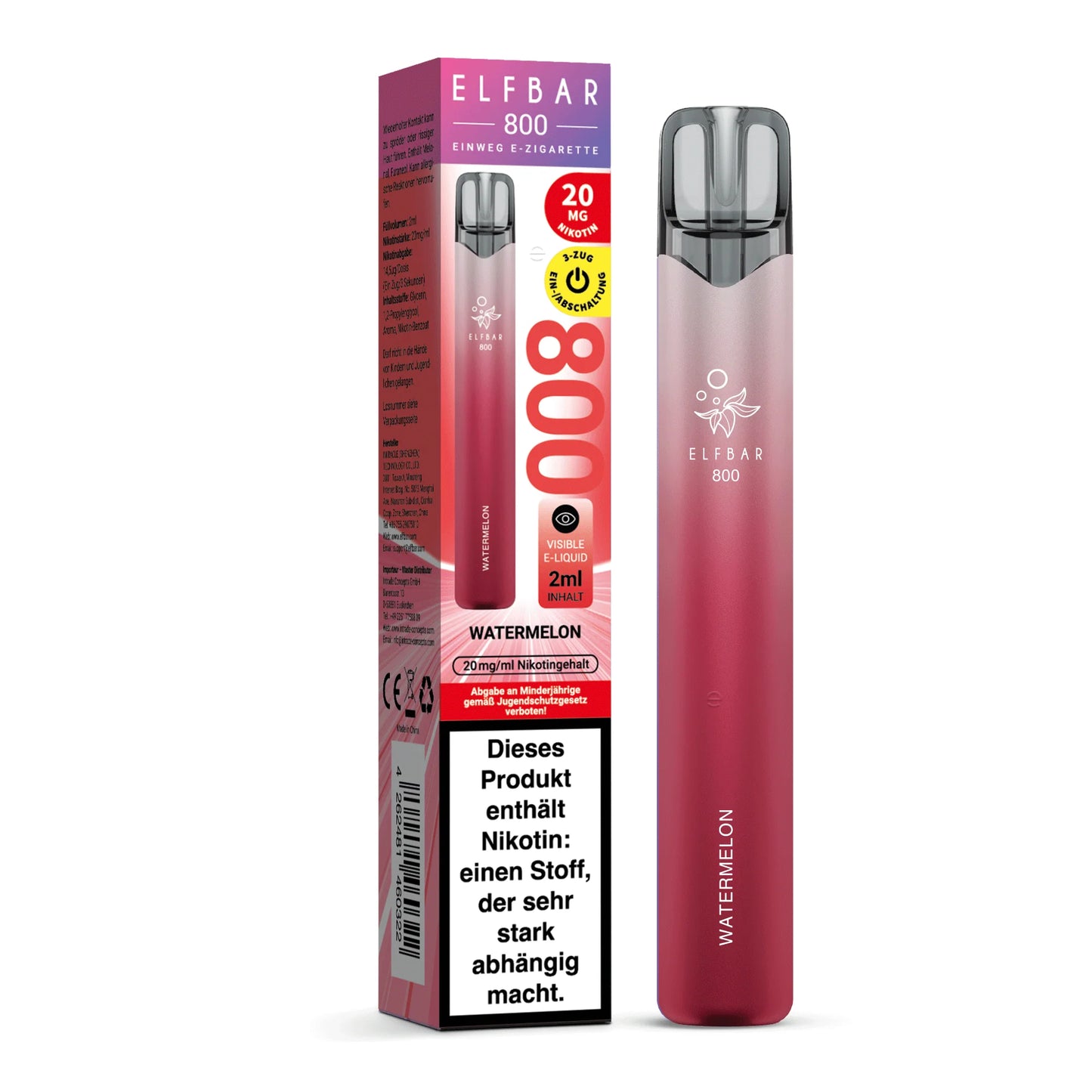 Elfbar 800 - Watermelon - 20mg/ml
