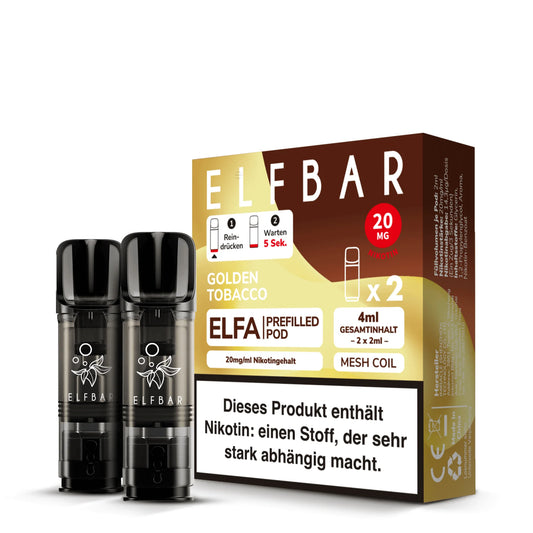 Elfbar Elfa Pod - Golden Tobacco - 20mg/ml, 2 Stück
