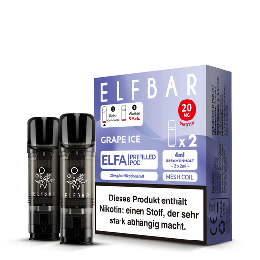 Elfbar Elfa Pod - Grape Ice - 20mg/ml, 2 Stück