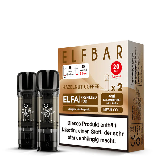 Elfbar Elfa Pod - Hazelnut Coffee - 20mg/ml, 2 Stück