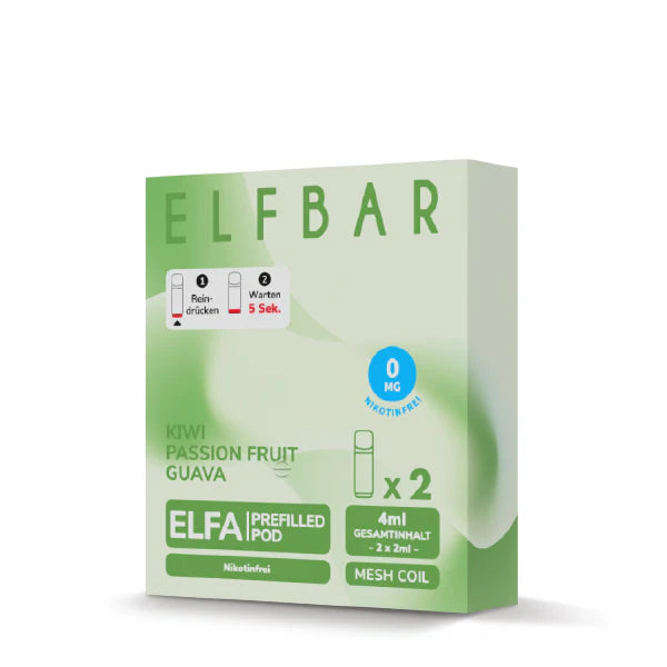Elfbar Elfa Pod - Kiwi Passion Fruit Guava - Nikotinfrei, 2 Stück