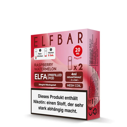 Elfbar Elfa Pod - Raspberry Watermelon - 20mg/ml, 2 Stück