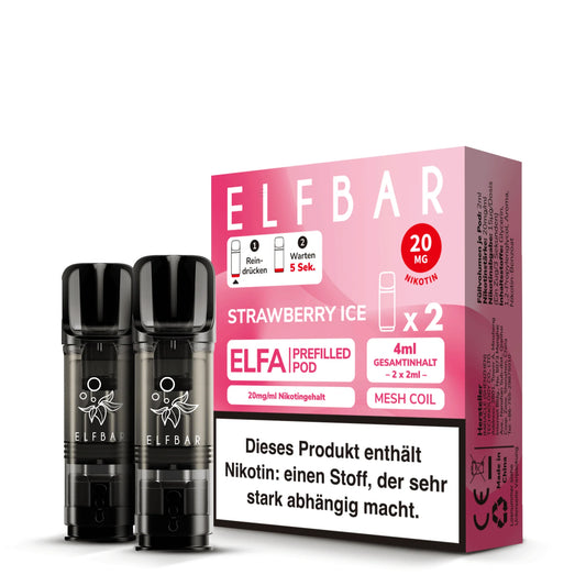 Elfbar Elfa Pod - Strawberry Ice - 20mg/ml, 2 Stück