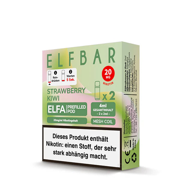 Elfbar Elfa Pod - Strawberry Kiwi - 20mg/ml, 2 Stück