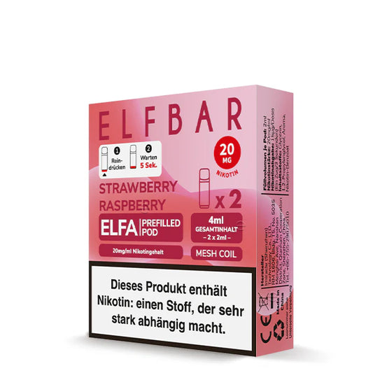 Elfbar Elfa Pod - Strawberry Raspberry - 20mg/ml, 2 Stück